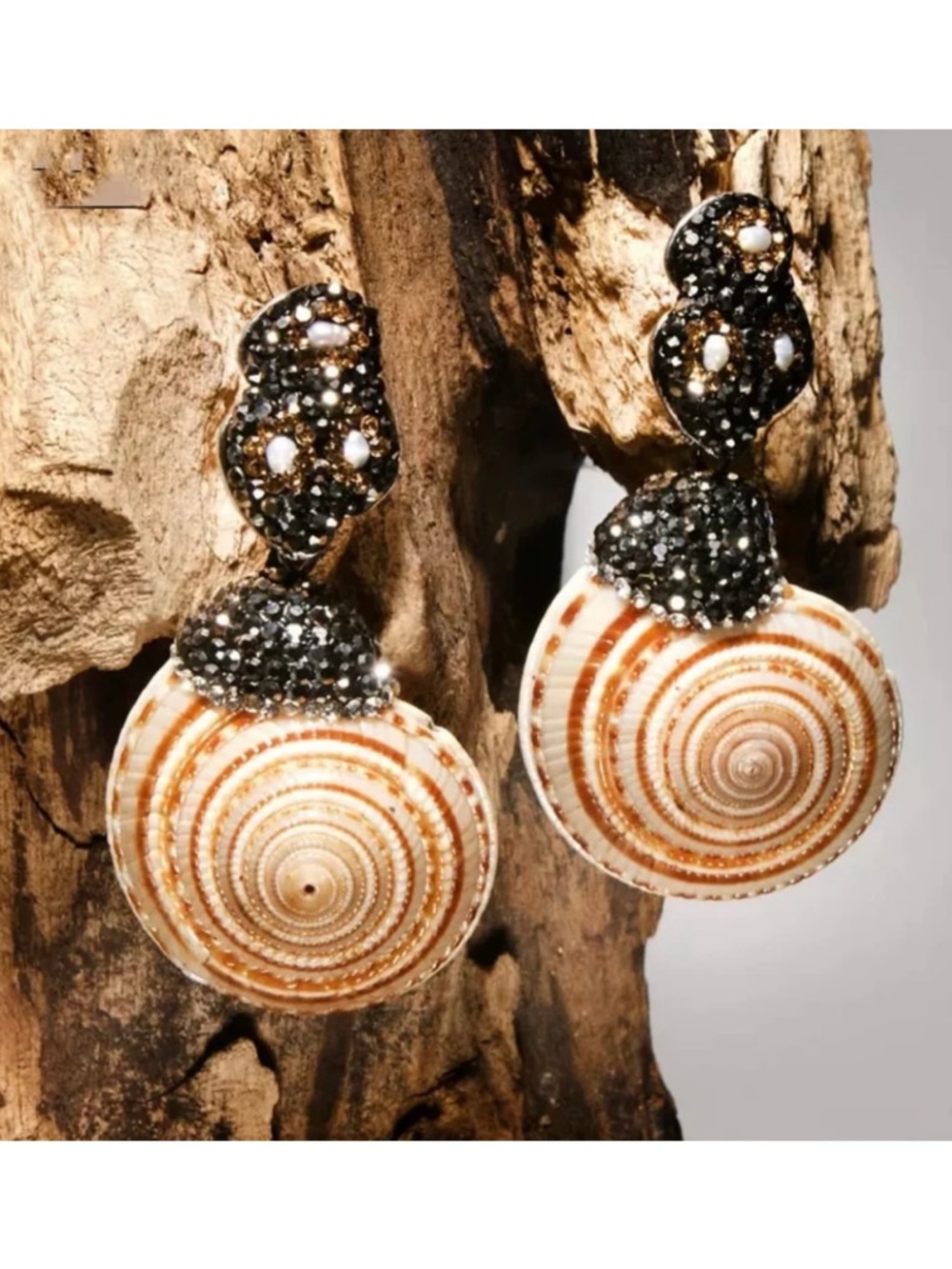 Black and Cream Shell Drop Earrings - Women Jewelry 🆕